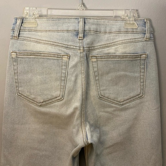 REWASH Vintage High Rise Waist Button Fly Distress Crop Light Wash Jeans 5/27 - Picture 6 of 9